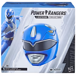 Power Rangers Lightning Collection Mighty Morphin Blue Ranger Premium Collector Helmet Full-Scale for Display, Roleplay, Cosplay