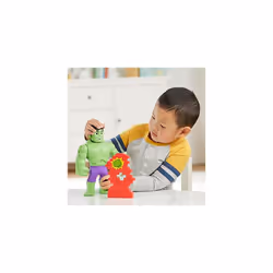 Marvel Spidey and His Amazing Friends Power Smash Hulk Preschool Toy, Face-Changing 10-inch Hulk Action Figure, Ages 3+