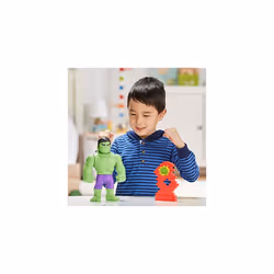 Marvel Spidey and His Amazing Friends Power Smash Hulk Preschool Toy, Face-Changing 10-inch Hulk Action Figure, Ages 3+