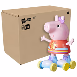 Peppa Pig Disco Peppa Roller Skating Doll  Pull-and-Go Action  11 Inch Figures  Preschool Toys for 3 Year Old Girls and Boys and Up  with Lights  Spee