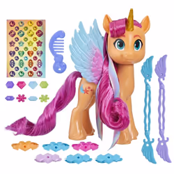 My Little Pony Toys: Make Your Mark Sunny Starscout Ribbon Hairstyles 6-Inch Orange Pony Toy Toys for 5 Year Old Girls and ...