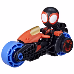 Marvel Spidey and His Amazing Friends, Miles Morales Action Figure & Toy Motorcycle, Kids 3 and Up