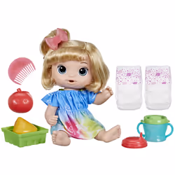 Baby Alive Fruity Sips Doll, Apple, Blonde Hair, Baby doll, Female, 3 yr(s), Girl, 304.8 mm, Multicolour