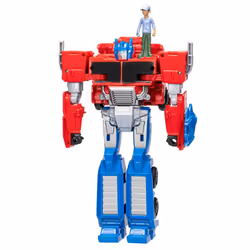 Transformers EarthSpark Spin Changer Optimus Prime with Robby Malto Figure, 6 yr(s), Plastic, Blue, Red, Silver