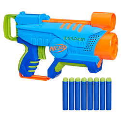Nerf Elite Jr. Elite Jr Explorer Easy-Play Toy Blaster, Easy Hold & Load & Blast, 8 Elite Darts, For 6 Year Old Boys & Girls, ...