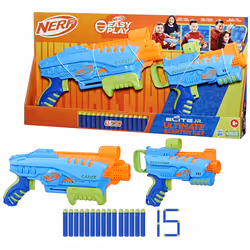 Nerf Elite Jr. Elite Junior Ultimate Starter Set, 2 Blasters, 15 Elite Darts