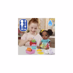 Fruity Sips Doll, Lime, Pretend Juicer Baby Doll Set, Drinks & Wets, Toy for Kids 3 and Up, Black Hair
