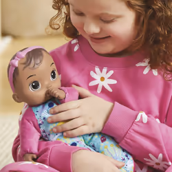 Baby Alive Soft n Cute Doll  Brown Hair  11-Inch First Baby Dolls  Washable Soft Toys for Toddlers  for Kids  18 Months+