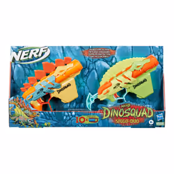 Nerf DinoSquad Stego-Duo, 2 Toy Foam Nerf Blasters, 10 Nerf Elite 2.0 Darts