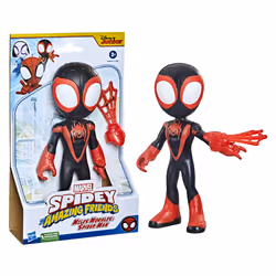 Marvel Spidey and His Amazing Friends Supersized Miles Morales: Spider-Man Action Figure, Preschool Toy for Age 3 and Up