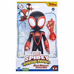 Marvel Spidey and His Amazing Friends Supersized Miles Morales: Spider-Man Action Figure, Preschool Toy for Age 3 and Up