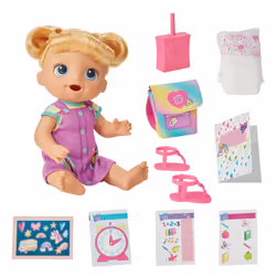 Baby Alive Time for School Baby Doll Set, Back to School Toys for 3 Year Old Girls & Boys & Up, 12 Inch Baby Doll, Blonde Hai ...