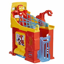 Marvel Spidey and His Amazing Friends Stark Tower Playset, Includes 4-Inch Iron Man Action Figure, Super Hero Toys for Kids 3 and Up