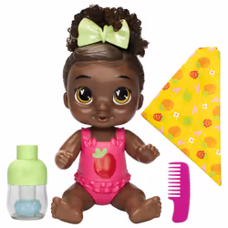 Baby Alive Shampoo Snuggle Berry Boo Black Hair 11 Inch Water Baby Doll Playset Toys for 3 Year Old Girls & Boys & Up