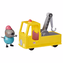 Peppa Pig Granddad Dog's Tow Truck Construction Vehicle and Figure Set, Preschool Toys for Boys and Girls 3 Years and Up, Tow ...