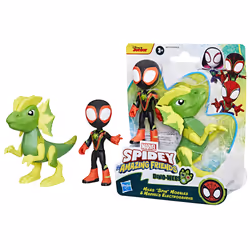 Marvel Spidey and His Amazing Friends Dino-Webs, Miles "Spin" Morales & 's Electrosaurus Action Figures, Super Hero Toys for Kids Ages 3 and Up - Additional view 2