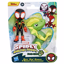Marvel Spidey and His Amazing Friends Dino-Webs, Miles "Spin" Morales & 's Electrosaurus Action Figures, Super Hero Toys for Kids Ages 3 and Up - Additional view 3