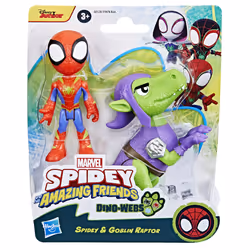 Marvel Spidey and His Amazing Friends Dino-Webs, Spidey and Goblin Raptor Action Figures Set, Super Hero Toys for Boys and Girls Ages 3 and Up - Additional view 3