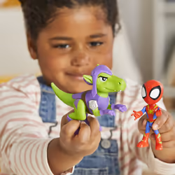 Marvel Spidey and His Amazing Friends Dino-Webs, Spidey and Goblin Raptor Action Figures Set, Super Hero Toys for Boys and Girls Ages 3 and Up - Additional view 8