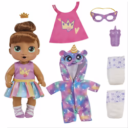 Baby Alive Super BFF Sophia Sparkle Brown Hair Dress Up Baby Doll Playset 11 Inches Toys for 3 Year Old Girls & Boys & Up ( ...