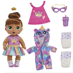 Baby Alive Super BFF Sophia Sparkle Brown Hair Dress Up Baby Doll Playset  11 Inches  Toys for 3 Year Old Girls & Boys & Up (Amazon Exclusive)