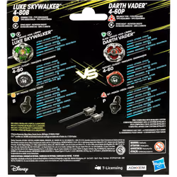 Beyblade X - Luke Skywalker 4 -80B (Stamina) vs Darth Vader 4-60B (Balance) Toy