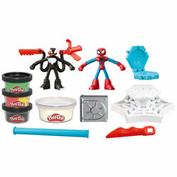 Play-Doh Marvel Spider-Man Launch & Slice Battle Playset with 2 Action Figures, Ages 4+