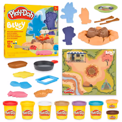 Play-Doh Bluey Goes Camping Playset with Campfire Themed Tools  Kids Arts and Crafts Toys for Girls and Boys 3 Years & Up