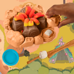 Play-Doh Bluey Goes Camping Playset with Campfire Themed Tools  Kids Arts and Crafts Toys for Girls and Boys 3 Years & Up