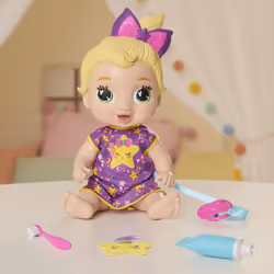 Baby Alive Lil Dreamer LaLa GooGoo Sleepy Baby Doll Set  Blonde Hair  Fun Sleepover Theme  Preschool Toys for Girls & Boys 3 Years & Up