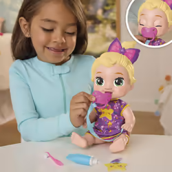 Baby Alive Lil Dreamer LaLa GooGoo Sleepy Baby Doll Set  Blonde Hair  Fun Sleepover Theme  Preschool Toys for Girls & Boys 3 Years & Up