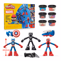 Play-Doh Marvel Hero Adventure Playset with 3 Action Figures and Accessories, 4+