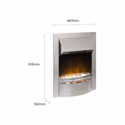 Dimplex DKT20 Dakota Electric Inset Fire with Optiflame Effect, 2 kW, 230 W, Stainless Steel
