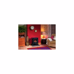 Dimplex Club Optiflame Electric Stove, Matt Black Free Standing Electric Fireplace with Artificial Logs