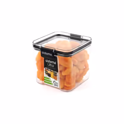 Ultra Tritan Airtight Pantry Storage Container | 700 ml Square Food Storage Container | Stackable | with Locking Clips | BPA- ...