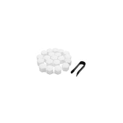 20pcs 17mm Car White Plastic Wheel Lug Nut Bolt Cover Caps with Tool