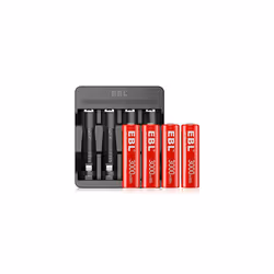 1.5V Rechargeable Lithium AA Batteries with USB Input Battery Charger (M7011), 3000mWh Li-ion AA Batteries Long Lasting Doubl ...