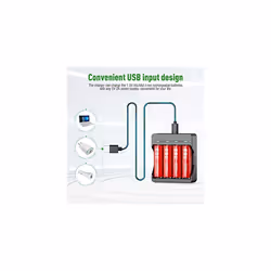 1.5V Rechargeable Lithium AA Batteries with USB Input Battery Charger (M7011), 3000mWh Li-ion AA Batteries Long Lasting Double A Battery