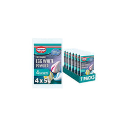 Free Range Egg White Powder Sachets,140g, Pack of 7x(4x5g) - baking ingredients for store cupboard suitable for vegetarians, kids bakes, meringues,