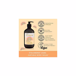 Goodness Kids Strawberry Swirl Natural Body Wash 500ml, (Pack of 3) - Vegan Friendly