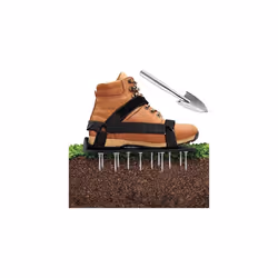Lawn Aerator Shoes with Stainless Steel Shovel, Free-Installation Aerating Shoes with Hook & Loop Straps, Heavy Duty Spiked A ...
