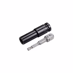 1/2" Drive Socket Accessory Set, 13mm Deep 6-Point Impact Socket 3" Length and 1/4" Hex Shank Adapter