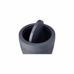 Faux Rattan Round Swing Lid Bathroom Bin, Charcoal, 517488