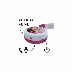 HPBT010FZ Disney Frozen-2-in-1 Bluetooth Headphones, Stereo Wireless Wired, Kids Safe for Boys Girls, Foldable, Adjustable, Blue/Purple, Frozen