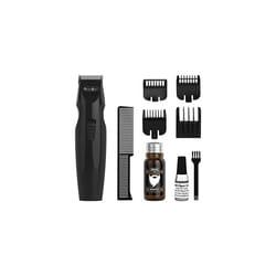 GroomEase Beard Trimmer, Men's Trimmer, Stubble Trimmer for Men, Smooth Cutting Trimmer, Cordless Trimmer, Trimmer Set, Beard Oil, Beard