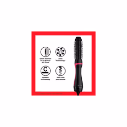 One-Step Style Booster - Round Brush Dryer & Styler- 38 mm (Thermal Bristles, Ceramic-Coated Barrel, IONIC + CERAMIC TECHNOLOGY) RVDR5292UKE, Black