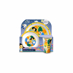 Moon and Me 3pcs Dinner Tableware Set Plate, Bowl & Cup, BPA Free