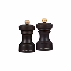 H233056 Hoxton Chocolate Wood Salt and Pepper Mill Set, Precision+ Carbon/Ceramic Mechanisms, Salt and Pepper Grinders with A ...