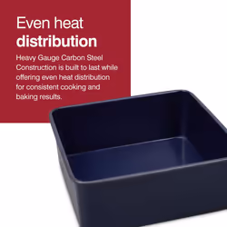 Zyliss E980201 Non-Stick Loose Base Square Cake Tin | 20cm/8in | Carbon Steel | Dark Blue | Baking Tin/Bakeware | Dishwasher Safe | 5 Year Guarantee