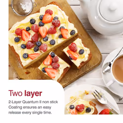 Zyliss E980201 Non-Stick Loose Base Square Cake Tin | 20cm/8in | Carbon Steel | Dark Blue | Baking Tin/Bakeware | Dishwasher Safe | 5 Year Guarantee